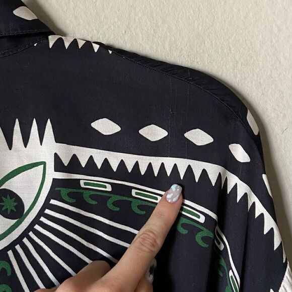 Rare Farm Rio Mystic Scarf Midi Black Shirt Dress Lenzing Wrap Size XS - Picture 11 of 15